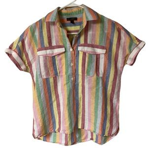 J. Crew rainbow collared short sleeve shirt